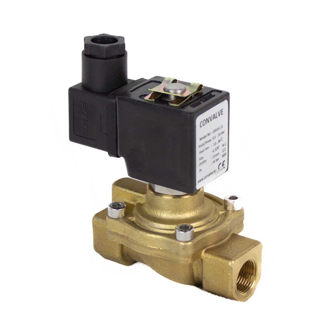 Электромагнитный клапан CBSVG-NO-1/2-V1 (2/2, НО, 24V AC, латунь, EPDM)